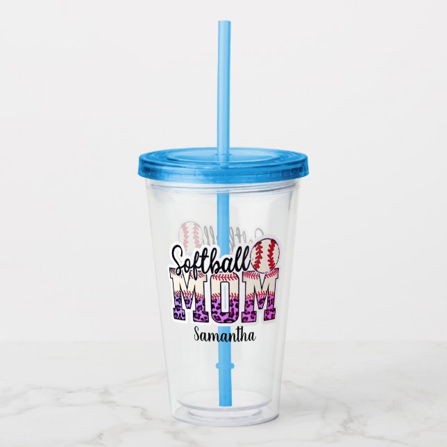 Proud Softball Mamma Life Take Away Mugg (Framsida)