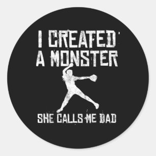Proud Softll Pappa - jag Skapat en monster hon kal Runt Klistermärke