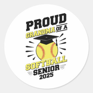 Proud Softll Senior Grandma Cl från 2025 Studenten Runt Klistermärke