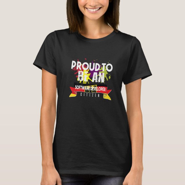Proud Software Developer Citizen Profession Career T Shirt (Framsida)
