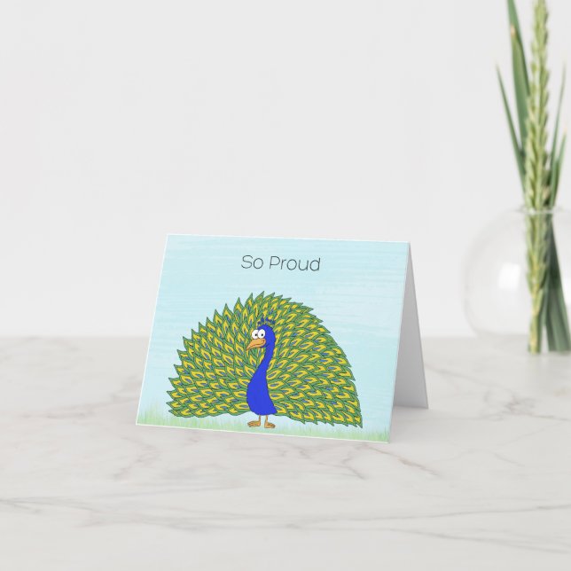 Proud som ett peacock-kort kort (Framsida)