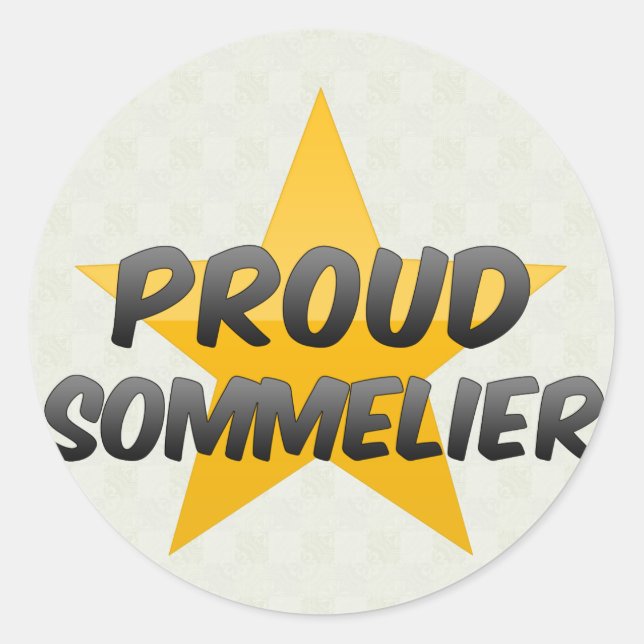 Proud Sommelier Runt Klistermärke (Framsida)