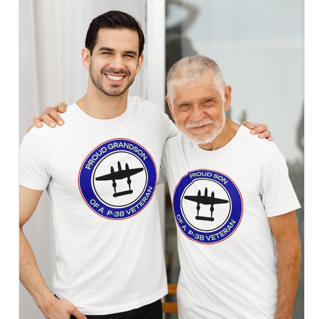 Proud Son of a P-38 Veteran T Shirt (Skapare uppladdad)