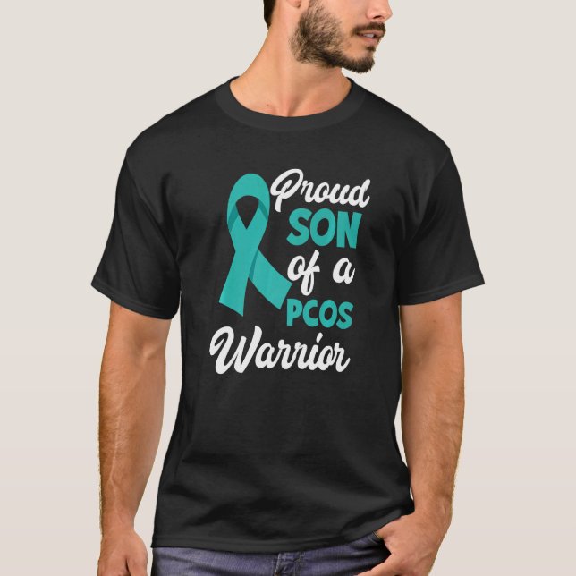 Proud Son Of A PCOS Warrior PCOS Awareness   T Shirt (Framsida)