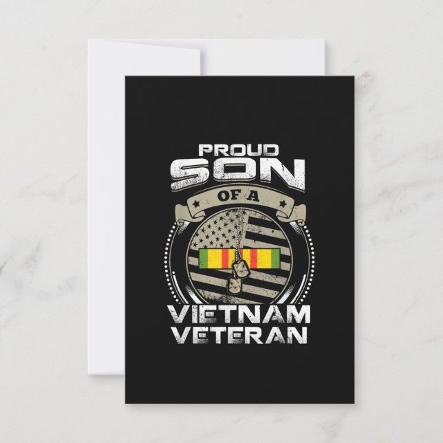 Proud Son till Vietnam Veteran American Flagga Far OSA Kort (Framsida)