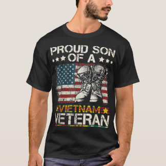 Proud Son till Vietnam Veteran US Flagga T-Shirt
