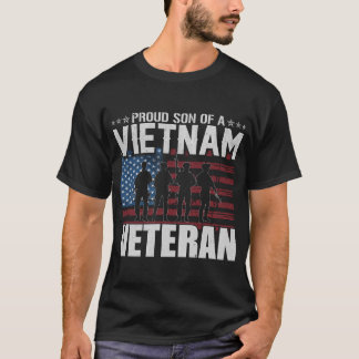 Proud Son USA:s armé Vietnam Veteran USA flagga T Shirt