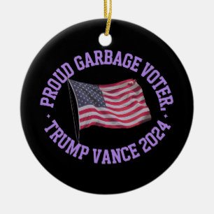 Proud Sopor Voter Trump Vance 2024 utträder Julgransprydnad Keramik