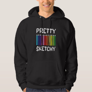 Proud Söt Sketchy Roligt Färgpennas Artists Hoodie