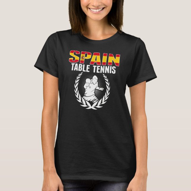 Proud Spain Table Tennis  Spanish Ping Pong Suppor T Shirt (Framsida)