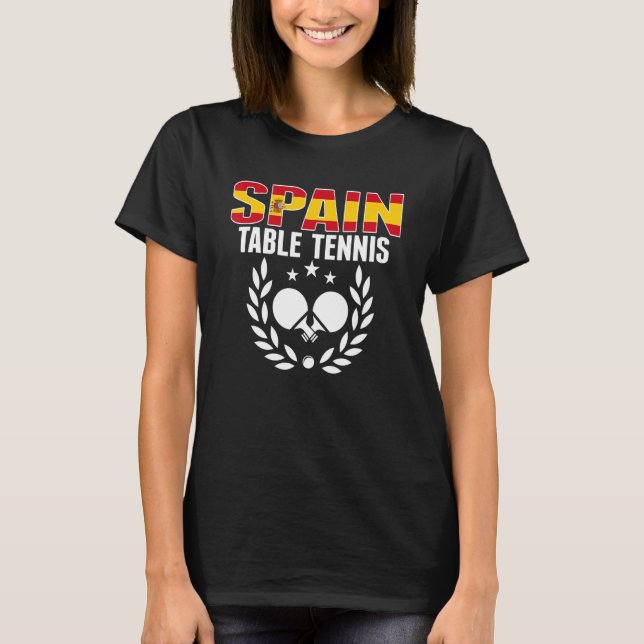 Proud Spain Table Tennis  Spanish Ping Pong Suppor T Shirt (Framsida)