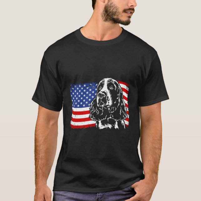 Proud Springer spanelsk amerikansk Flagga Patrioti T Shirt (Framsida)