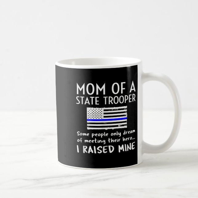 Proud State Trooper Mom Mother Thin Blue Line Amer Kaffemugg (Höger)