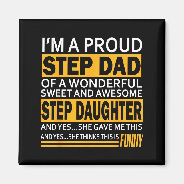 Proud Step Dad Father Day Gift For Stepdad From St Magnet (Framsidan)