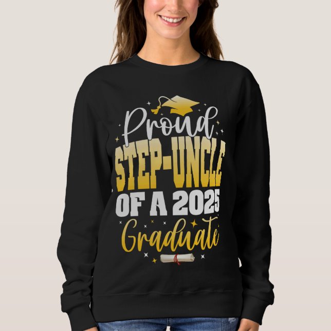 Proud Step-morbror i klass 2025 Student Gradu T Shirt (Framsida)