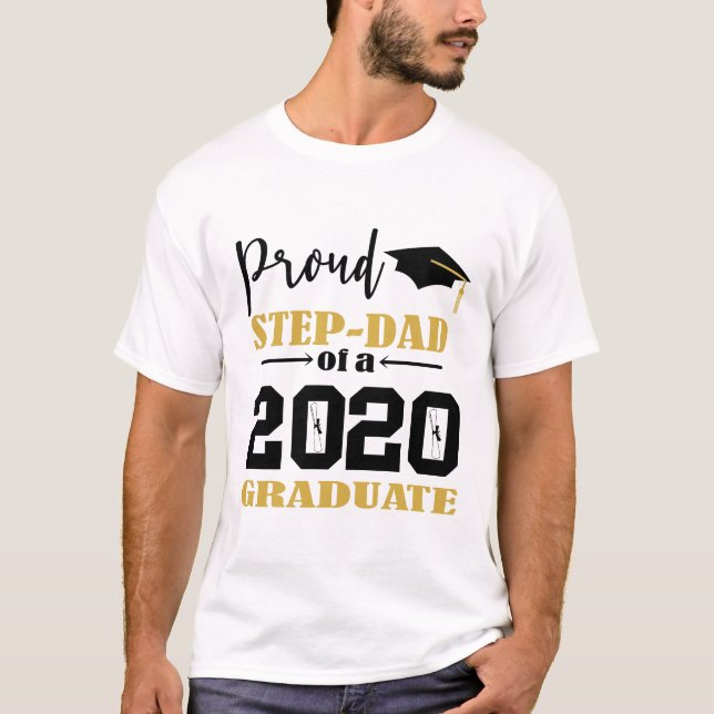 Proud Step Pappa från 2020 Student T Shirt (Framsida)