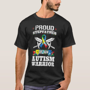 Proud Stepfather of a Autism Warrior Awareness Ri T Shirt