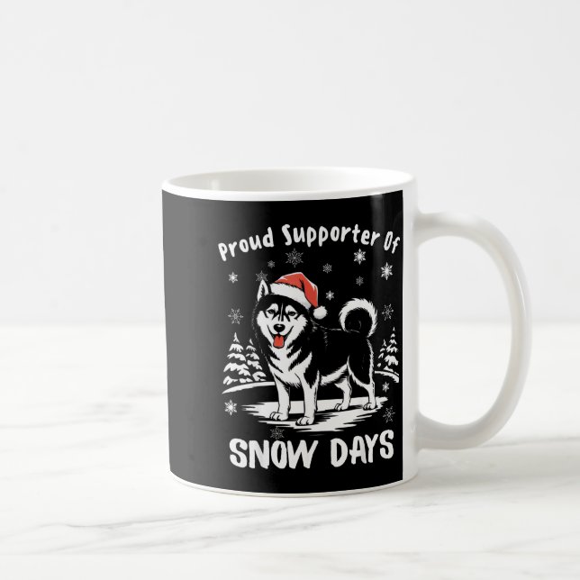 Proud Suprter Of Snow Days Cute Winter Snowflake F Kaffemugg (Höger)