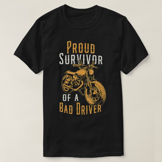 Proud Survivor Motorcykelolycka Bike Rider Moto T Shirt (Design framsida)