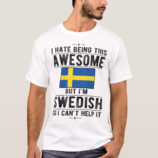 Proud Swedish Sverige Heritage Swedish Roots T Shirt (Framsida)