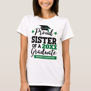 Proud-syster med 2022 student svart grönt t shirt