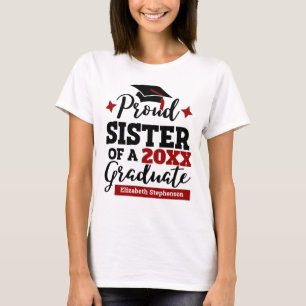 Proud syster med 2022 student svart lock t shirt