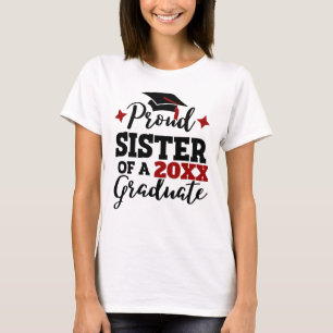 Proud syster med 2022 student svart lock t shirt
