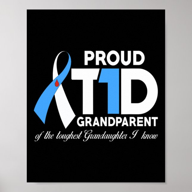 Proud T1d Grandparent Diabetes Aw Poster (Framsidan)