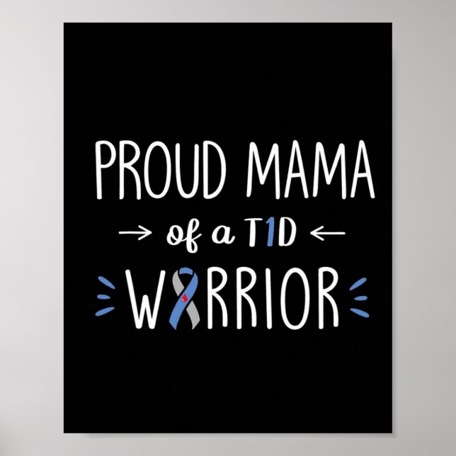 Proud T1d Mamma of Son Diabetes Awareness Diabetic Poster (Framsidan)
