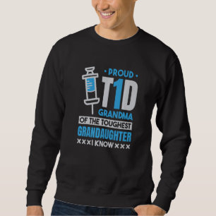 Proud T1D Morma typ 1- diabetes och diabetes typ 1 Lång Ärmad Tröja