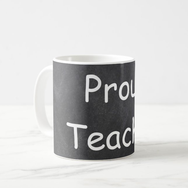 Proud Teacher Chalkboard Design Gift Idea Kaffemugg (Framsida vänster)