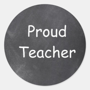 Proud Teacher Chalkboard Design Gift Idea Runt Klistermärke