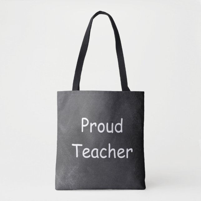 Proud Teacher Chalkboard Design Gift Idea Tygkasse (Framsida)