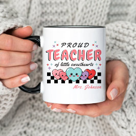 Proud Teacher of Sweethearts Valentine Day Rosa Mugg