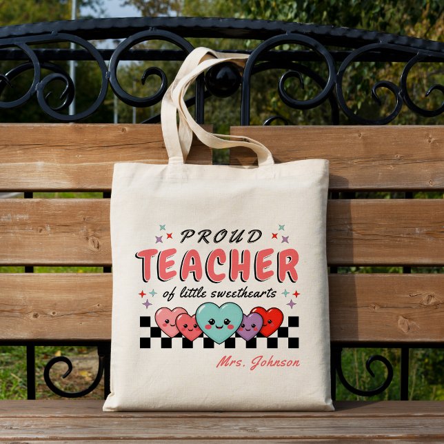 Proud Teacher of Sweethearts Valentine Day Tygkasse (Skapare uppladdad)