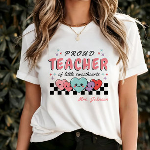 Proud Teacher of Sweethearts Valentine Day White T Shirt
