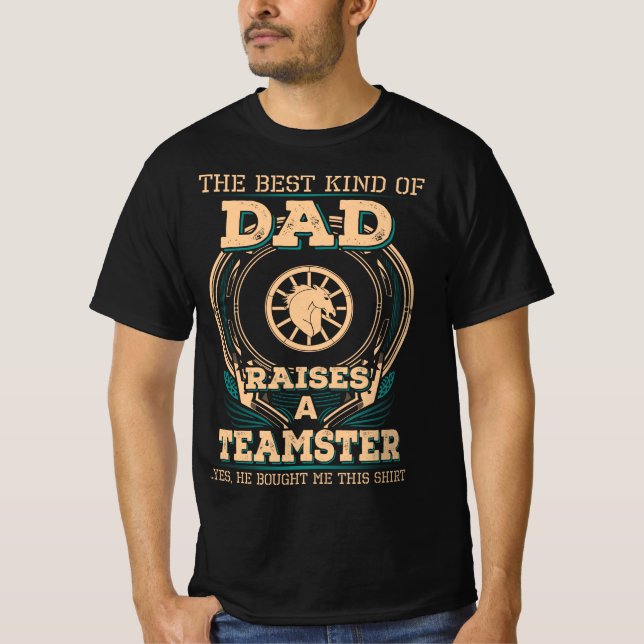 Proud Teamsters Pappa T Shirt (Framsida)