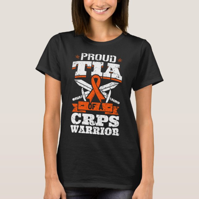 Proud Tia av ett CRPS-Warrior RSD-medvetandegöring T Shirt (Framsida)