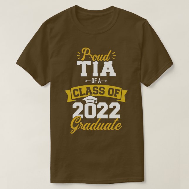 Proud tia i 2022 års klass i student seniorgradu t shirt (Design framsida)