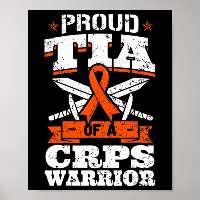 Proud Tia of a Crps Warrior Rsd Awareness Ribbon R Poster (Framsidan)