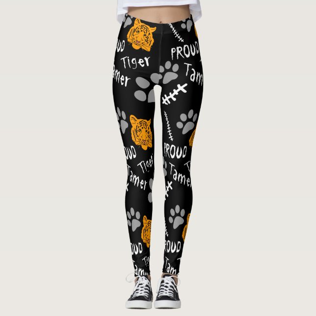 Proud Tiger Tamer Black Leggings (Framsida)