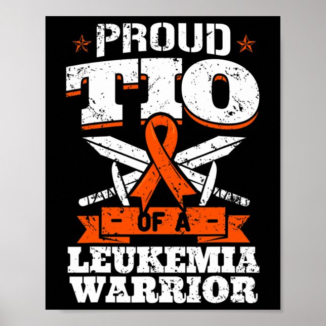 Proud Tio of a Leukemia Warrior farbror Awareness  Poster (Framsidan)