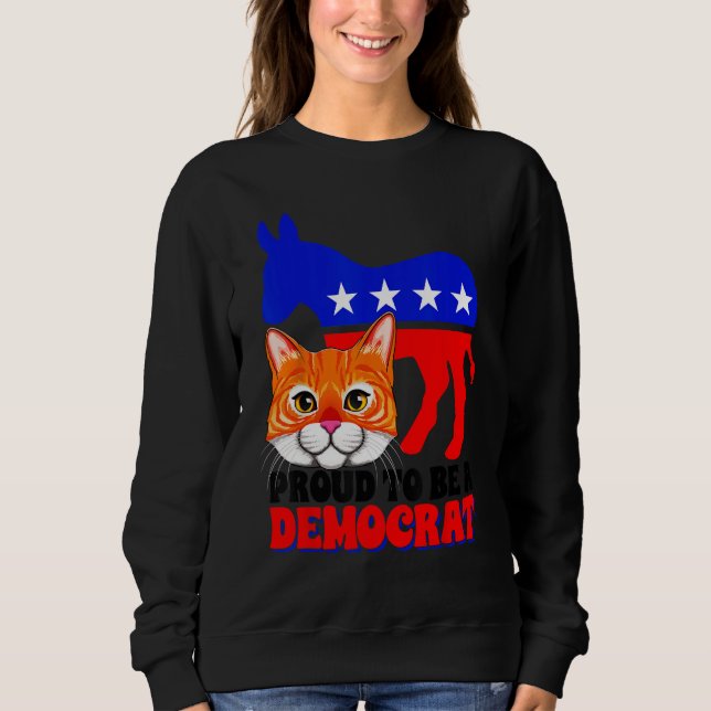 Proud To Be A Democrat Cat Politics USA American F T Shirt (Framsida)