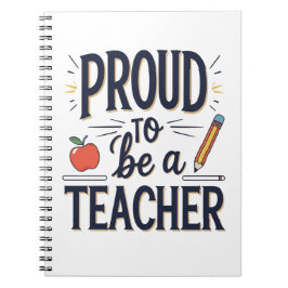 Proud to Be a Teacher – Playful Typography Anteckningsbok