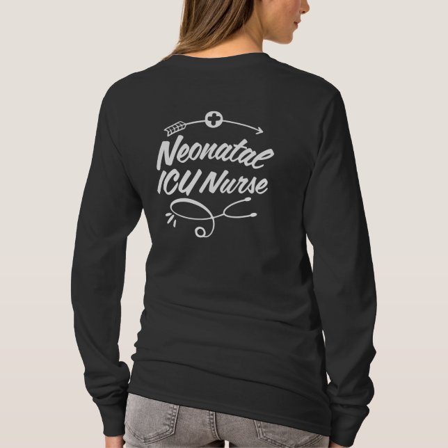 Proud to care for - NICU RN Simple Långärmad T- T Shirt (Baksida)