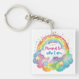 Proud to Who I Am Rainbow Art Self Love Pride Gift