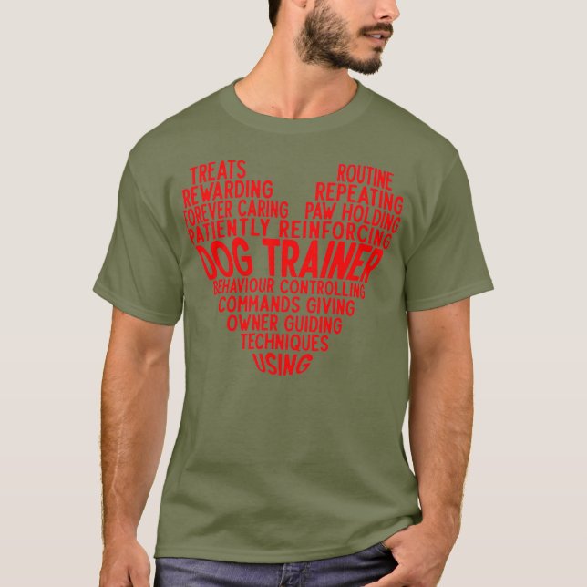 Proud Trainer Quties Hund Training Heart Shape T Shirt (Framsida)