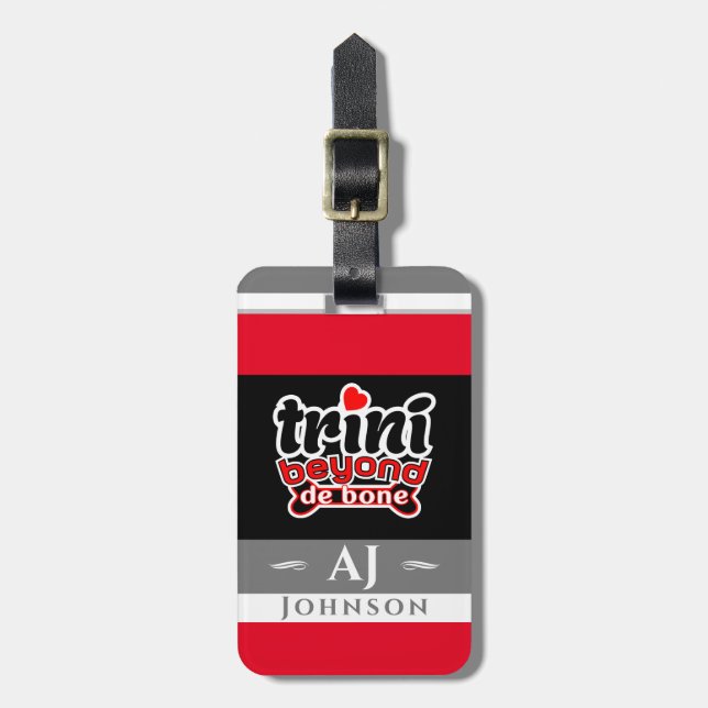 Proud Trini Beyond De Bone Slang with Flagga Bagagebricka (Vertikal Framsida)