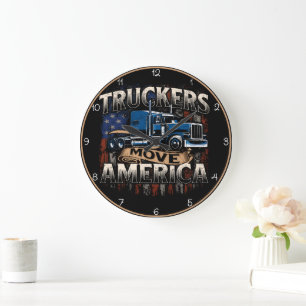 Proud Truckers flyttar Amerika framåt Stor Klocka