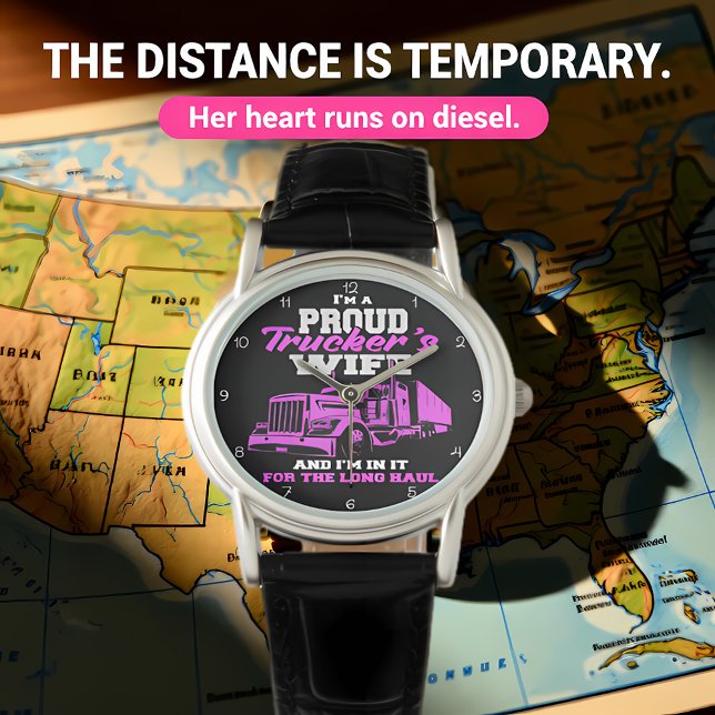 Proud Trucker's Wife: Long Haul Armbandsur (Skapare uppladdad)